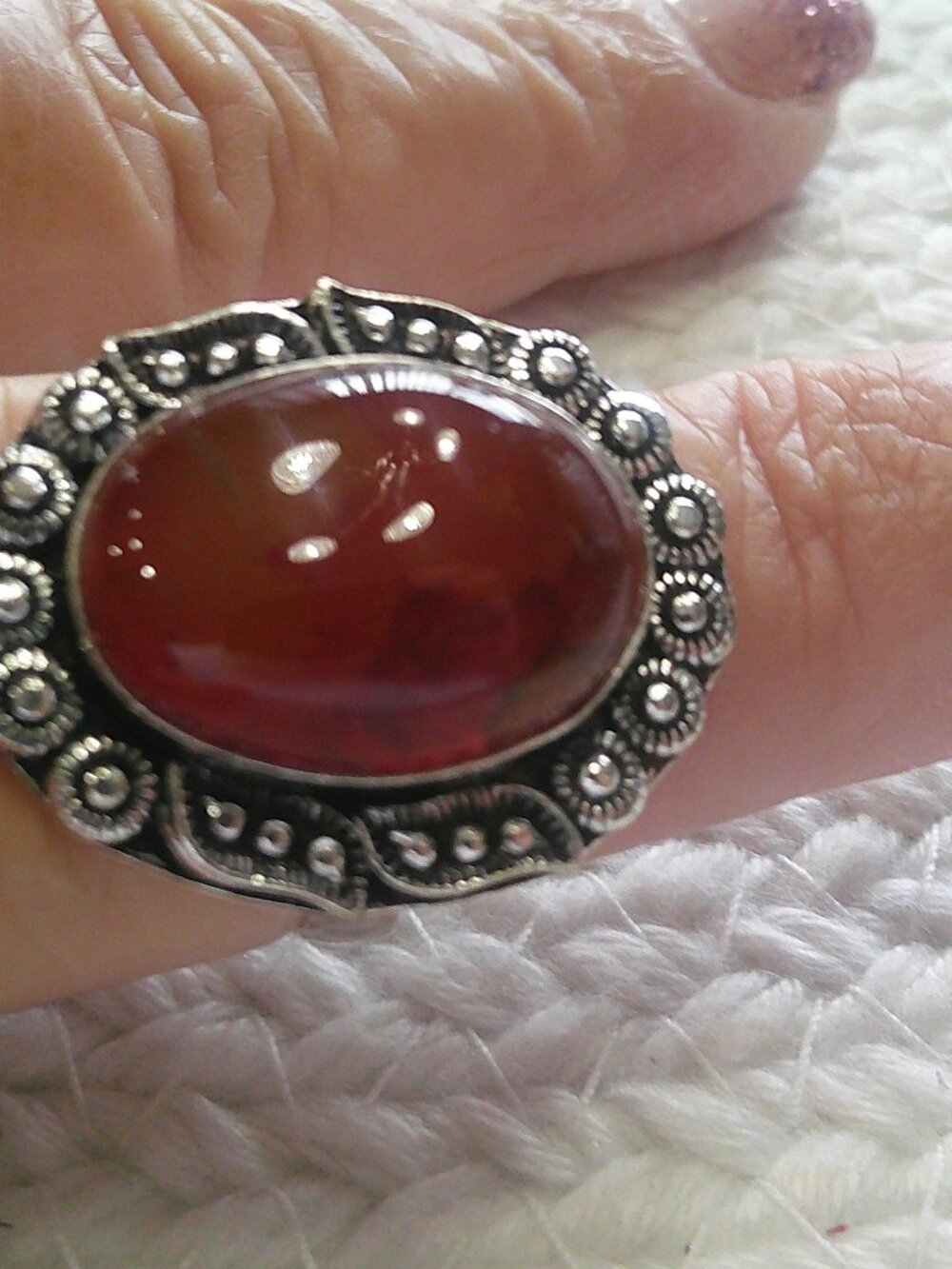 Beautiful CARNELIAN Handmade Sterling 925 Ring Size 10 #207F